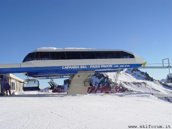 stazione arrivo seggiovia passo Padon