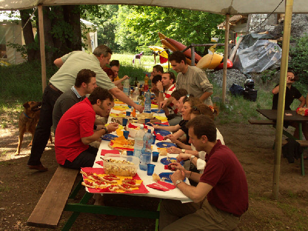 spuntino dopo il rafting
