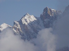 Il Cristallo visto dalle piste da sci della skiarea Tondi - Faloria.
