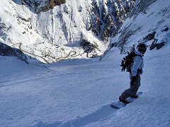 Frreride in Marmolada, scendendo per lo itinerario chiamato Bellunese Vecchia.