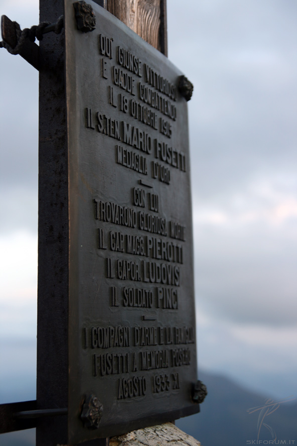 targa commemorativa sass di stria