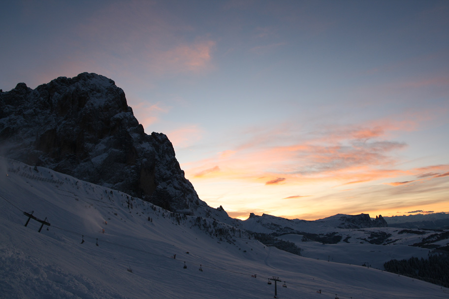 foto tramonto dolomiti