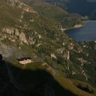 Rifugio e diga diga Fedaia