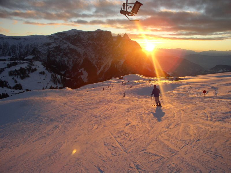 foto tramonto in dolomiti
