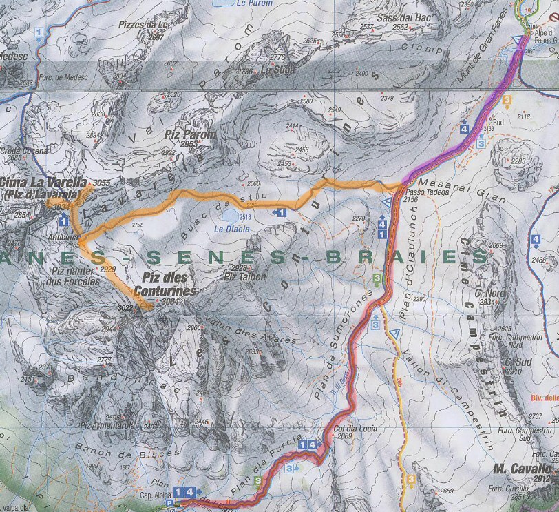 mappa conturines - La Varella cartina