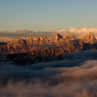 mare di nubi in Dolomiti
