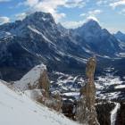 Ambiente della pista Forcella Rossa panorama cortina