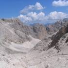 La Valle d'Antermoia vista dal sentiero verso il Pas d'Antermoa