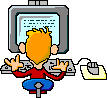 Al Computer Immagine animata skifoso al computer