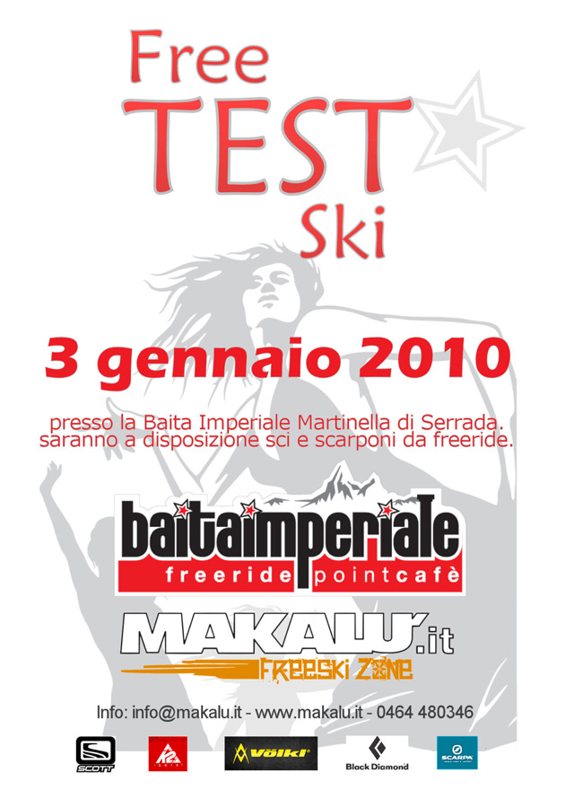 locandina free test ski di Folgaria