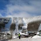 Plattekill NY dal parcheggio - vista sulle piste Plattekill NY dal parcheggio - vista sulle piste