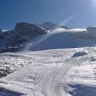 Vista dal Tuxer Fernerhaus su una parte del ghiacciaio Vista dal Tuxer Fernerhaus su una parte del ghiacciaio