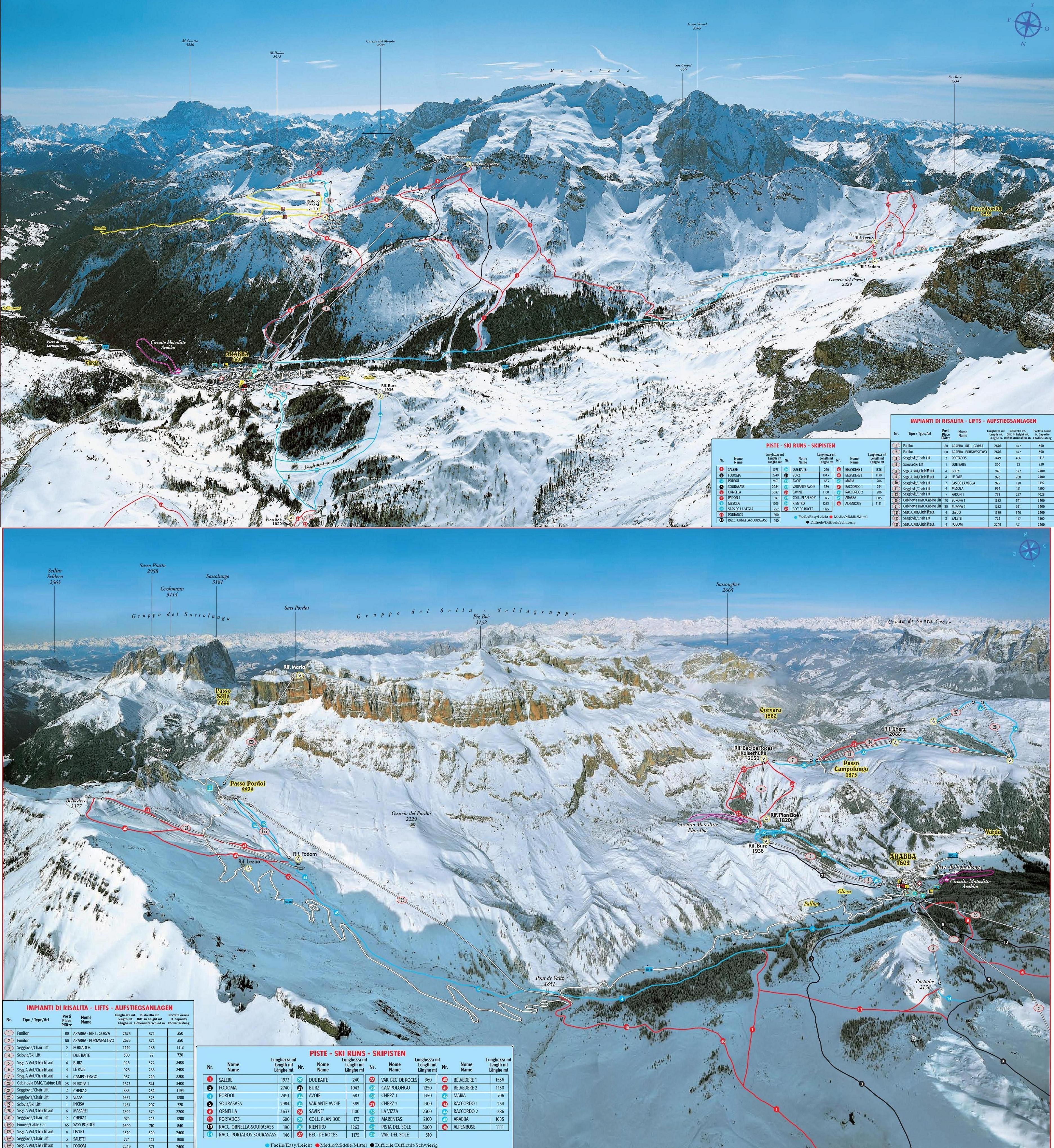 Dolomiti Superski Skimap Fotografica Arabba Skimaps