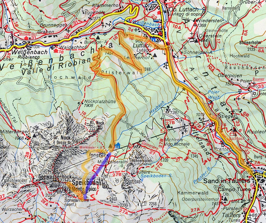 mappa cartina Speikboden estate
