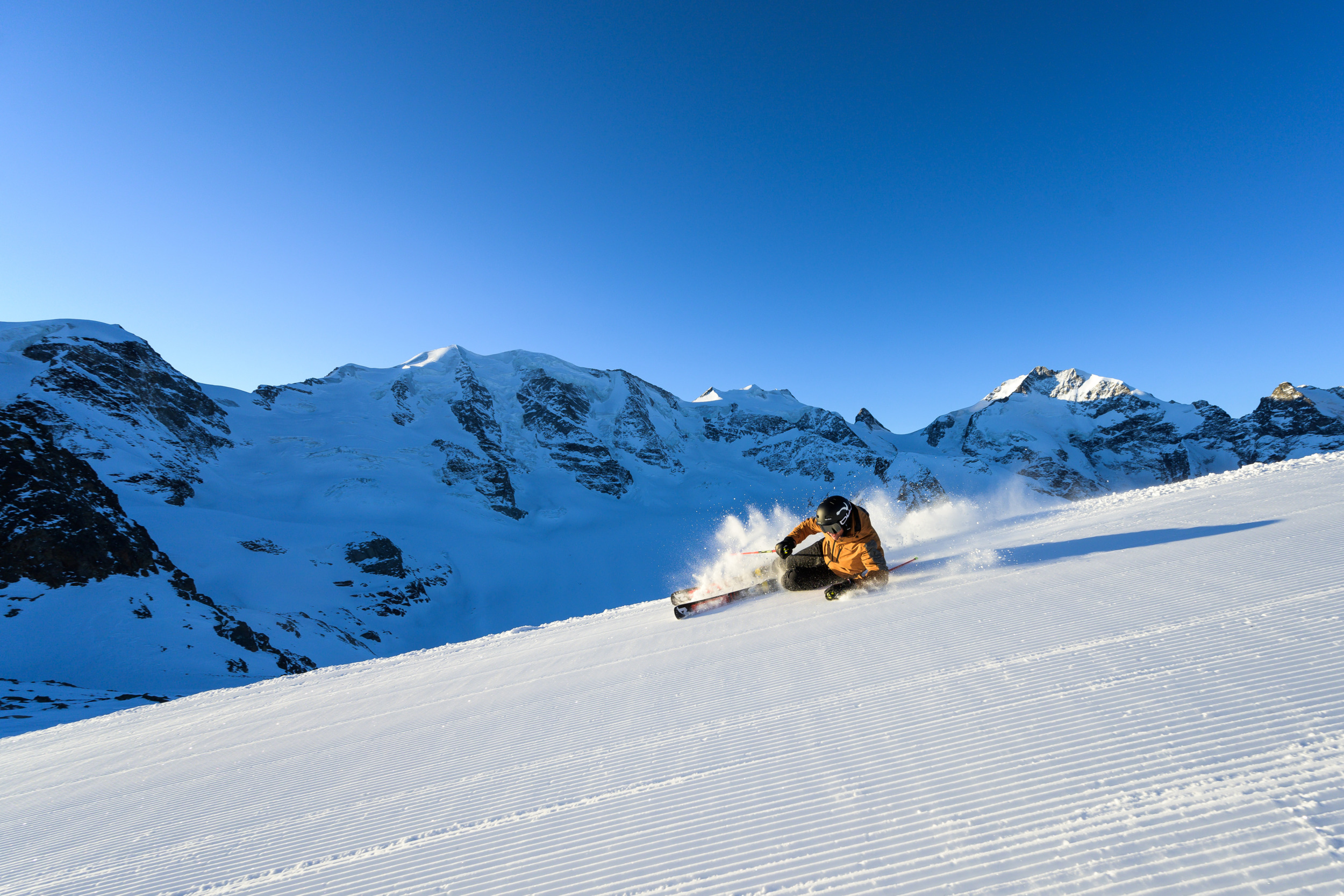 Skiing on Diavolezza