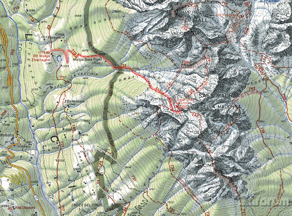 cartina sentieri