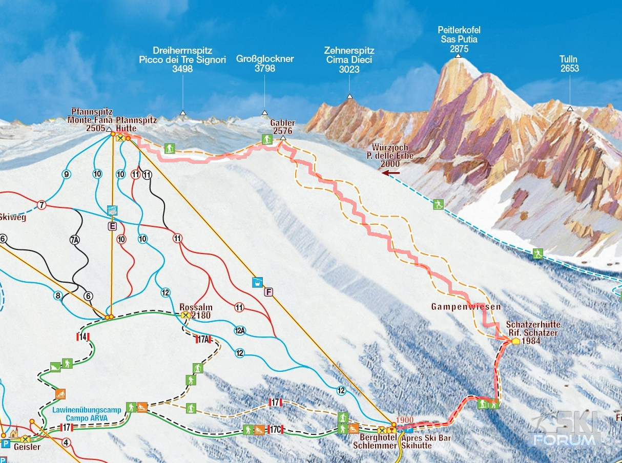 cartina mappa Monte Gabler