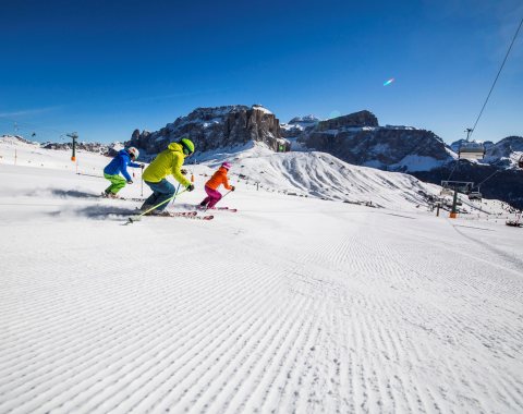 Sciare in Val di Fassa sul Col Rodella