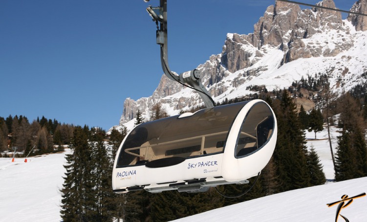 anteprima Seggiovia ammorsamento automatico Paolina, quadriposto carenata del Carezza Ski