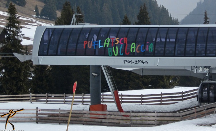 anteprima Telemix Bullaccia all'Alpe di Siusi: seggiovia per sciatori e cabinovia per bambini, famiglie e pedoni