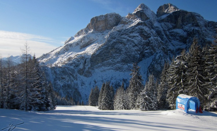 anteprima Pista Azzurra, bellissimo tracciato di Col dei Baldi nello Ski Civetta