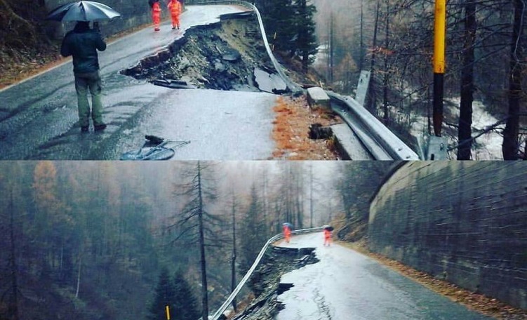 Strada franata per Prali