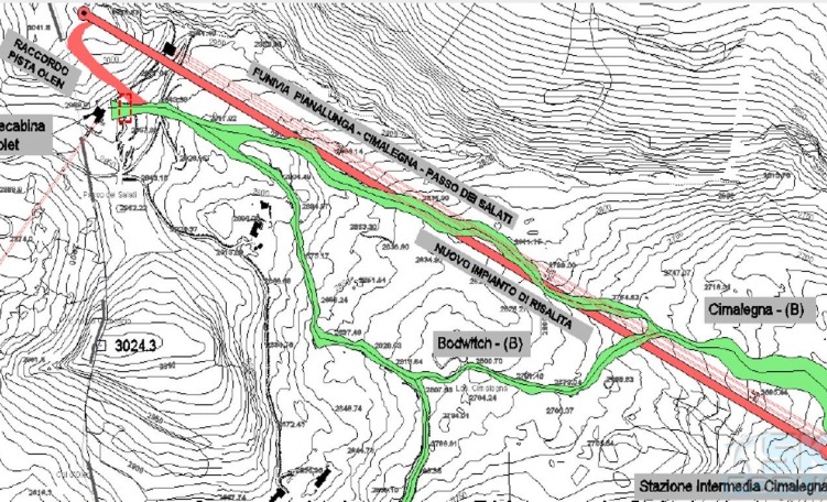 Tracciato seggiovia Cimalegna-Passo dei Salati