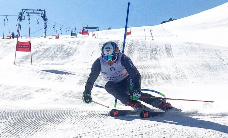 Florian Eisath in allenamento sulla pista Cristallo