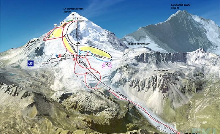 Skimap estiva Tignes