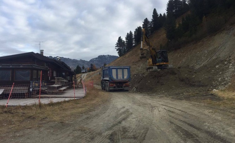 Lavori per il tunnel La Rocca a Bormio