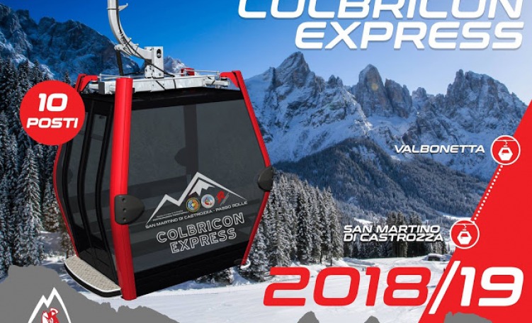 Volantino cabinovia Colbricon Express