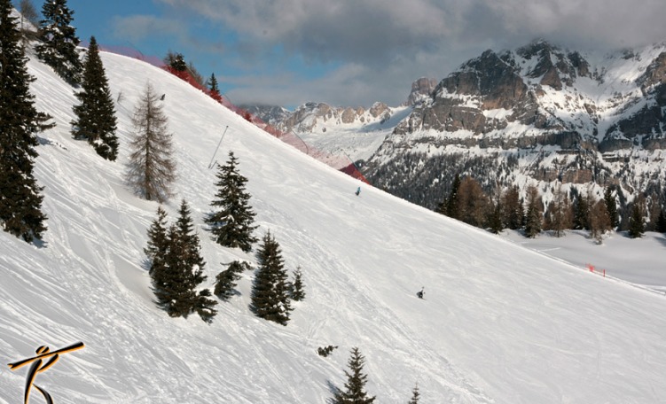 anteprima Pista Fernazza, panoramica pista dello Ski Civetta tra Alleghe e Selva di Cadore