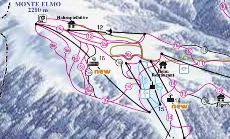 Skimap Tre Cime Dolomiti con la nuova seggiovia