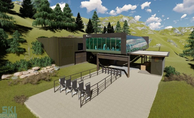 Rendering stazione a valle Bassetta - Folgarida
