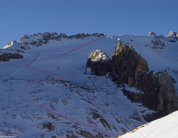 foto della pista bellunese in Marmolada