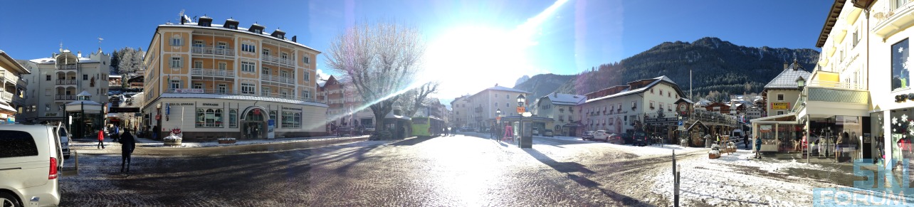 centro di ortisei innevato