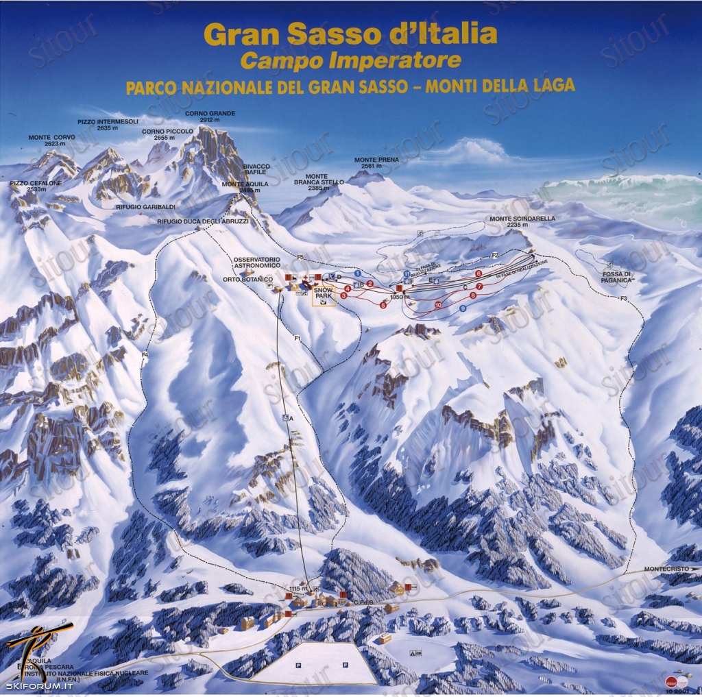 Cartina e mappa delle piste di Campo Imperatore