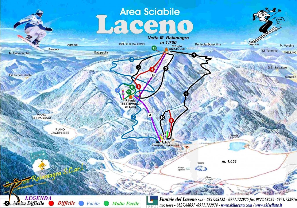 Cartina e mappa delle piste di Laceno - Monte Raiamagra