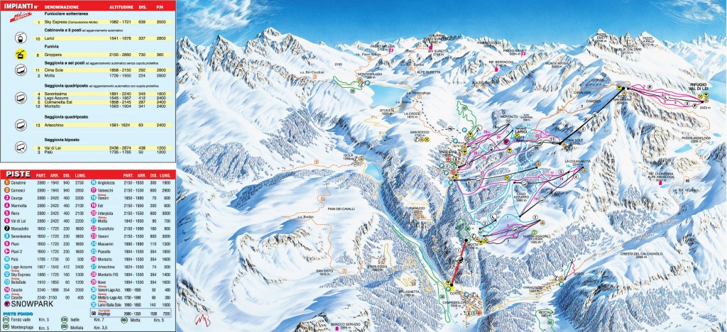 Cartina e mappa delle piste di Madesimo
