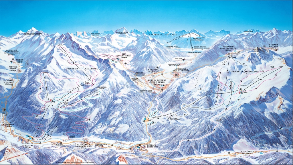 Cartina e mappa delle piste di Klausberg - Valle Aurina