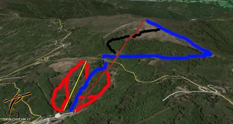 mappa impianti e piste comprensorio Pian del Poggio
