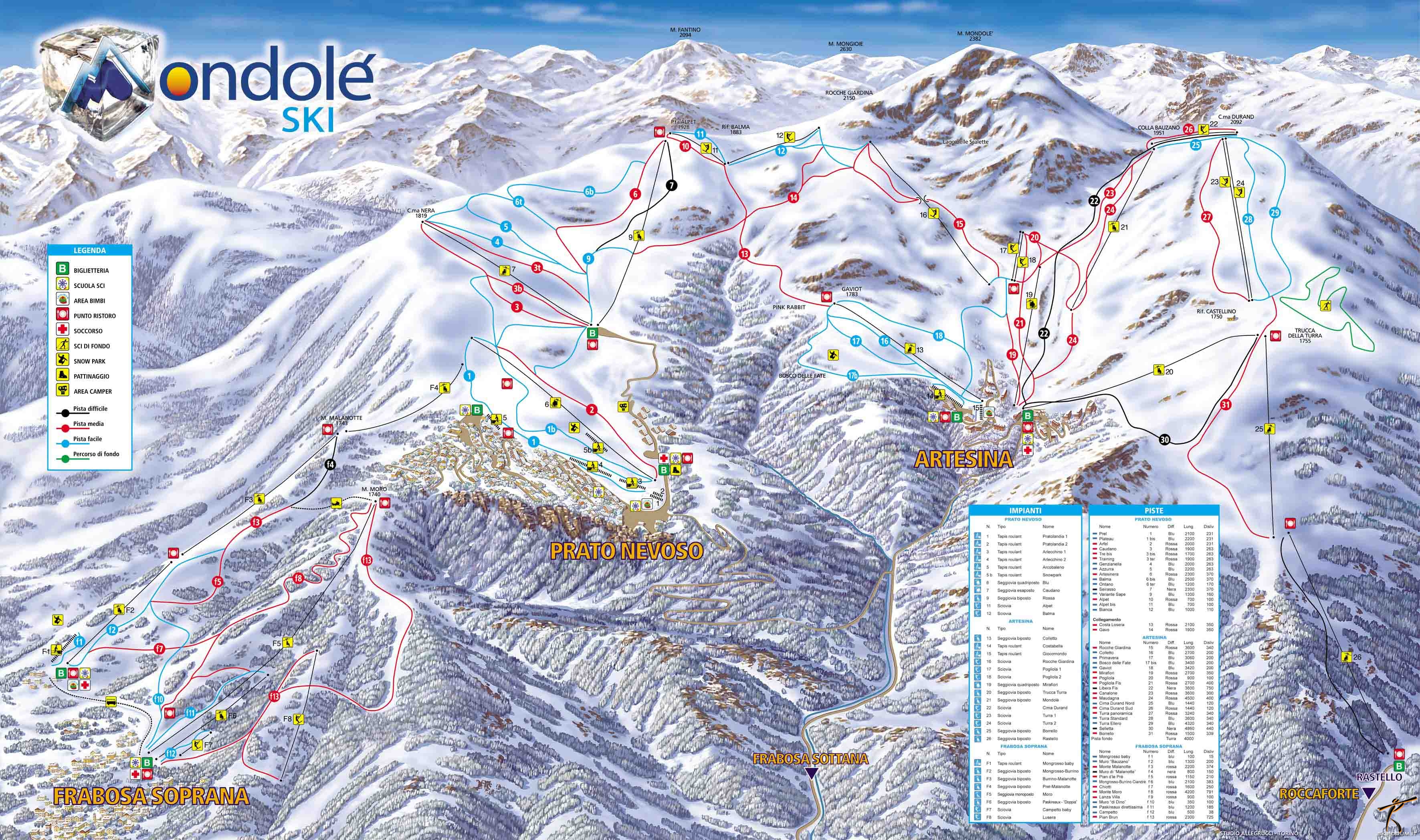 Piemonte Skimap Mondol Ski Skimaps