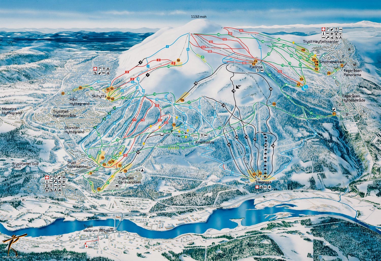 Scandinavia Skimap Di Trysil Skimaps
