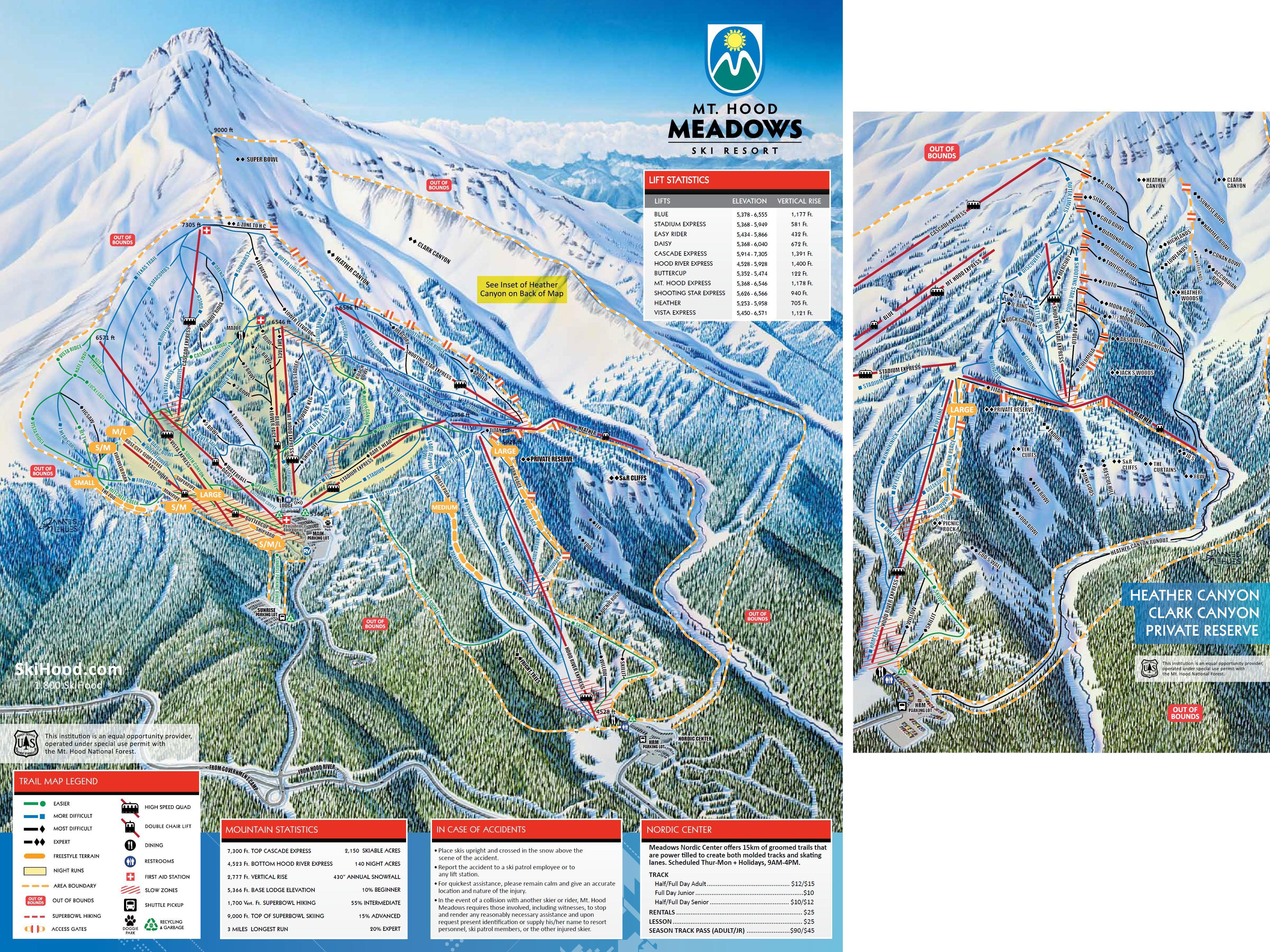 USA Skimap Mt. Hood Meadows Skimaps