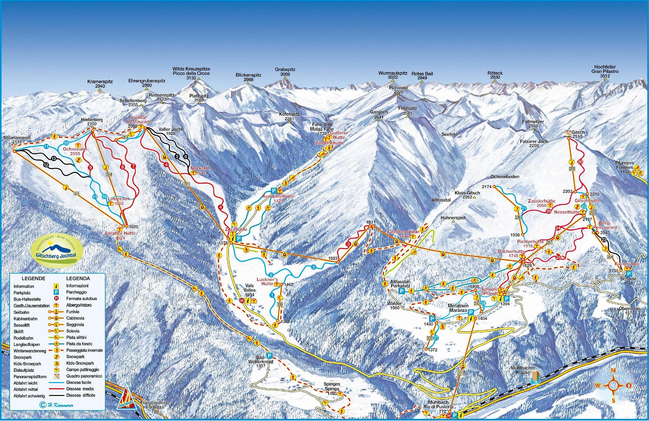 Dolomiti Superski - Gitschberg - Jochtal - Skimaps