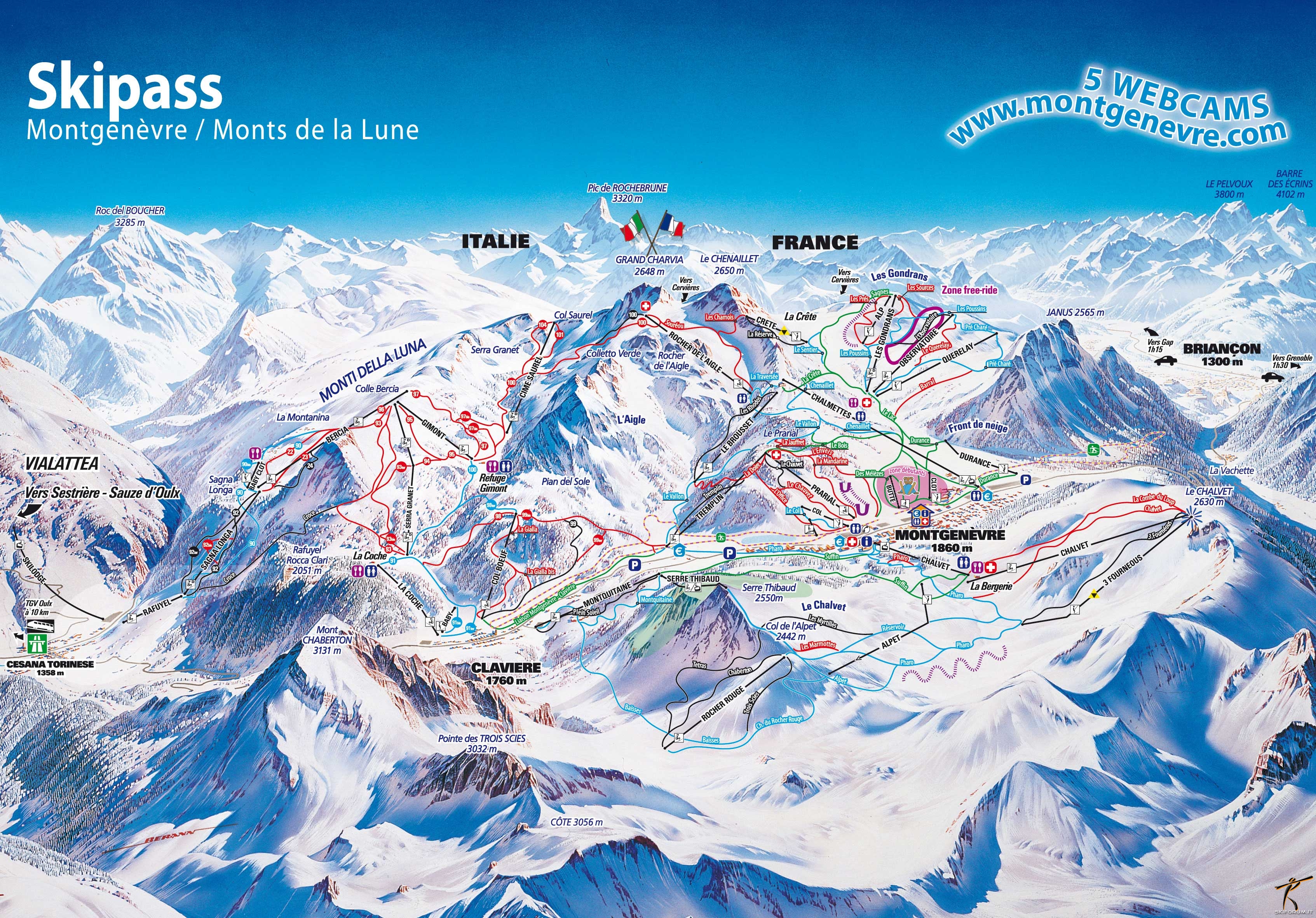 Piemonte Skimap Via Lattea Skimaps