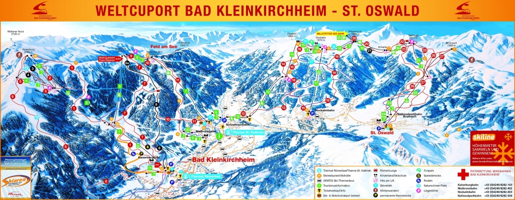 mappa impianti e piste comprensorio Bad Kleinkirchheim