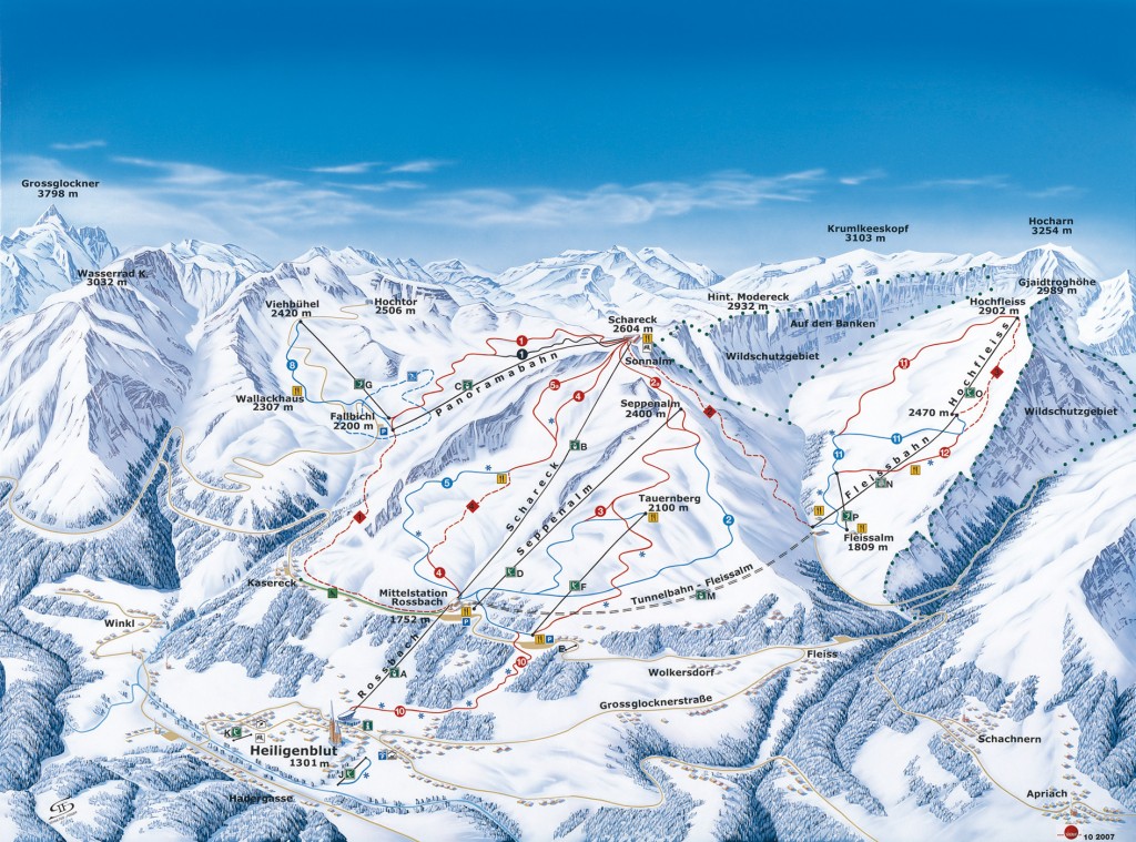 mappa impianti e piste comprensorio Heiligenblut am Grossglockner