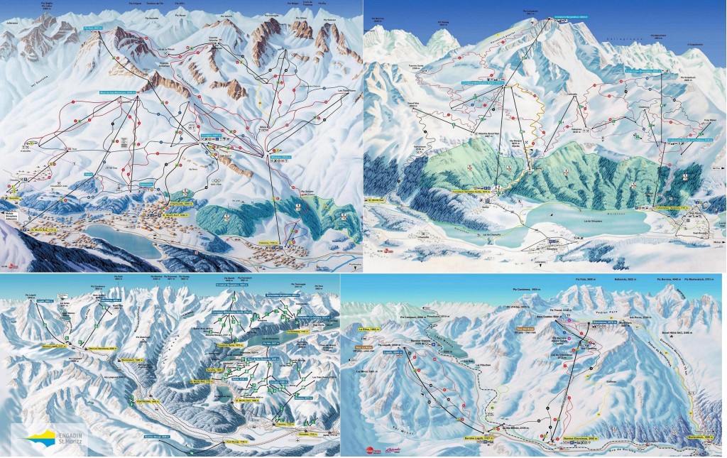mappa impianti e piste comprensorio Diavolezza - Lagalb