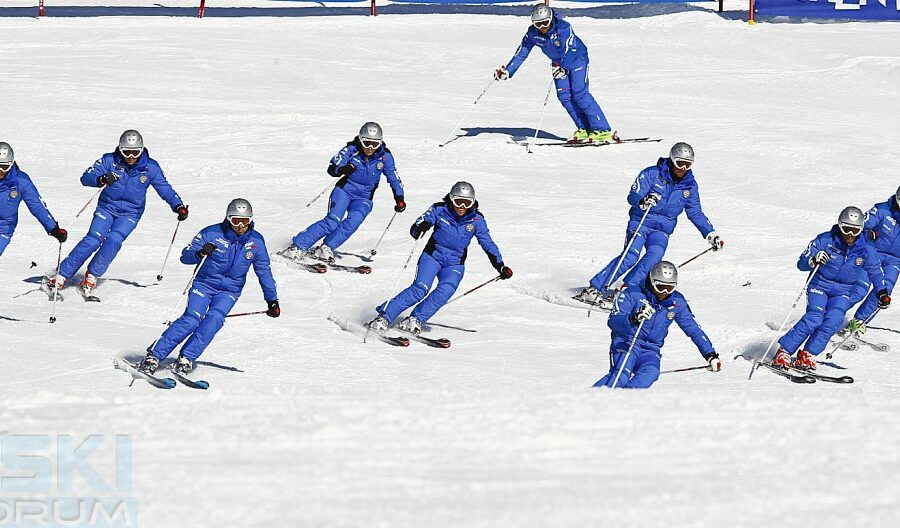 Il Demo Team Italia in allenamento a San Martino di Castrozza